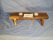  # 6023 wooden rustic black walnut candle holder made in the USA