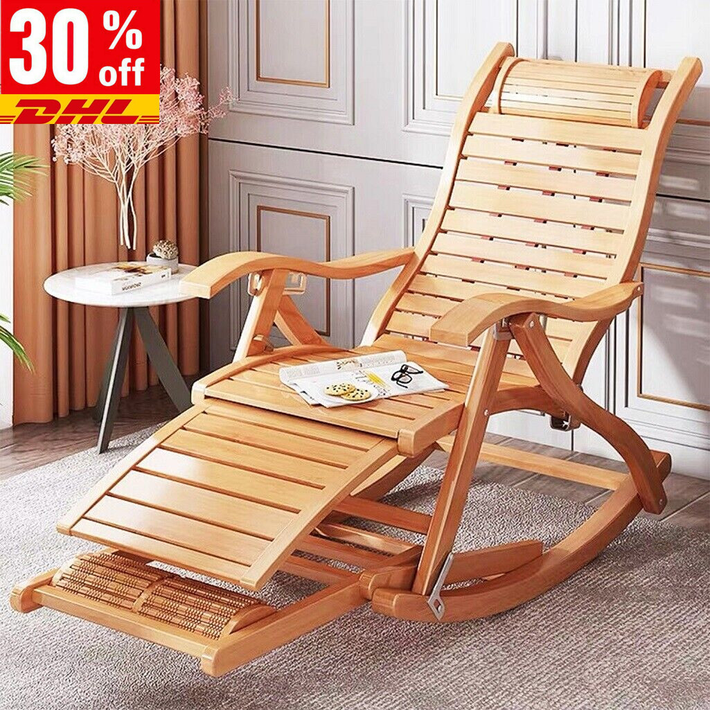 Liegestuhl Holz Schaukelstuhl Schaukelliege Klappbar mit Massagebrett fr  Garten | eBay.de