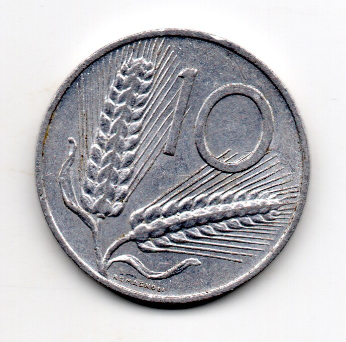 Italy 1955, Plough and reverse Two ears of wheat, 10 lire, accept offers