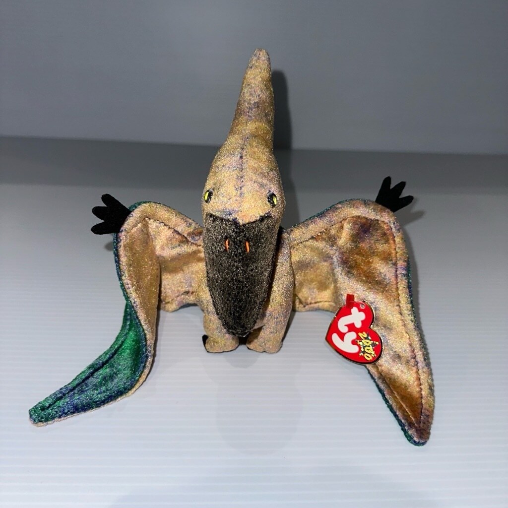 NWT! Ty Beanie Baby Plush Animal “Swoop” the Pterodactyl Green