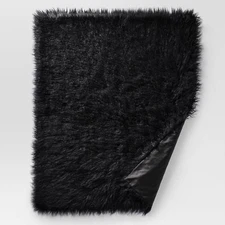 Target Project 62 Mongolian Faux Fur Throw Blanket Black 50" X 60"