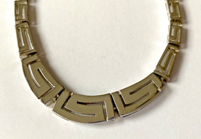 Givenchy G Link Necklace Silver-toned Choker Vintage 1980s