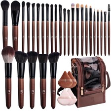 28-Piece Professional Makeup Brush Set with Travel Bag, Foundation Blush Brush