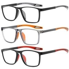 3 PK Stylish Reading Glasses Anti blue Light Reader Lightweight Sport Eyeglasses