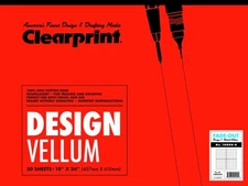 Clearprint 1000H Design Vellum Pad 18x24 inches 50 Sheets Translucent Paper