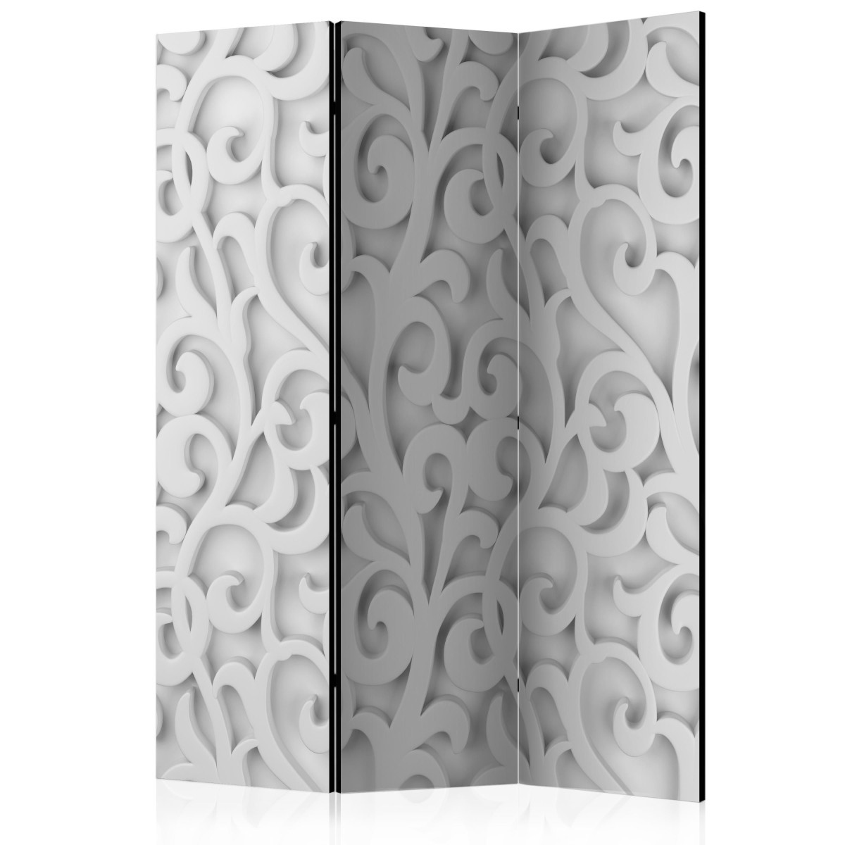 Paravent 3 volets de luxe avec motifs ornementaux ciselés
