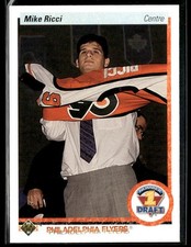 1990-91 Upper Deck French #355a Mike Ricci RC Hockey Card 1901H