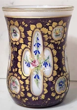 Moser Bohemian Overlay Cut Back Glass Vase