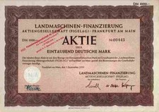 Landmaschinen FinanzierungFIGELAG Traktorbank 1950 Berlin Frankfurt Gottmadingen