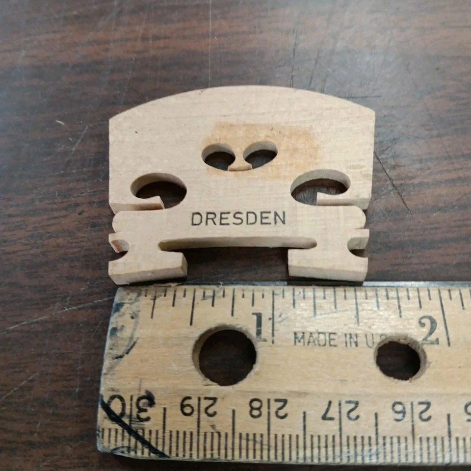 Vintage 1960's/70's Dresden Violin Bridge 4/4 NOS Cured Wood Germany - Image 3 of 4