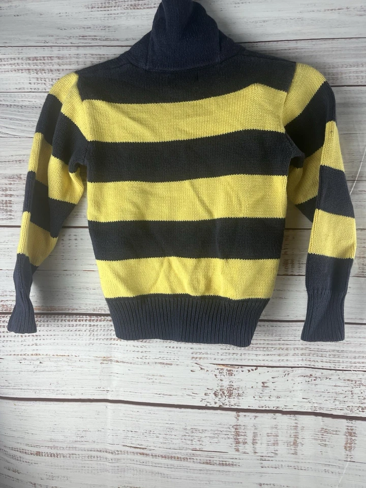 Suéter POLO RALPH LAUREN Niños Talla 7 Amarillo Rayas Tejido Pullover Preppy Pony Foto 2 de 4
