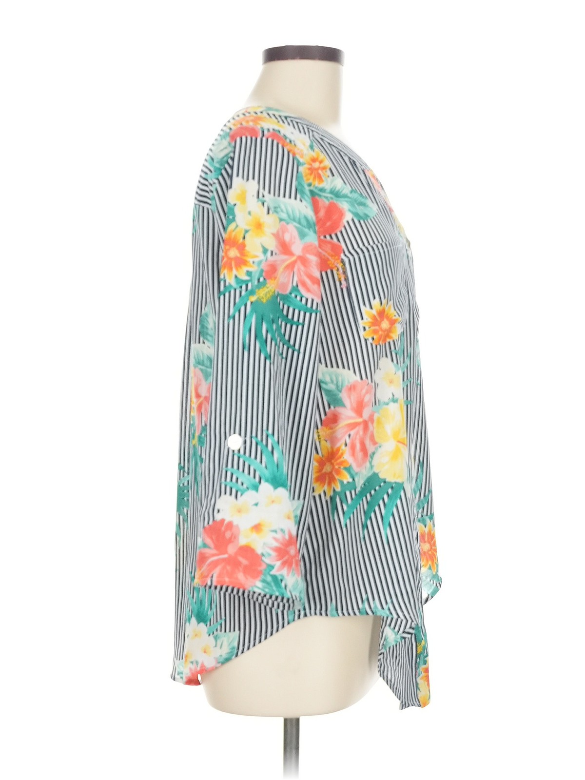 Ruby Rd. Women Gray 3/4 Sleeve Blouse M - image 3