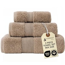 Boulevard Series 3-Piece Mix Size Luxury Bathroom Towel Set - Taupe Quartz