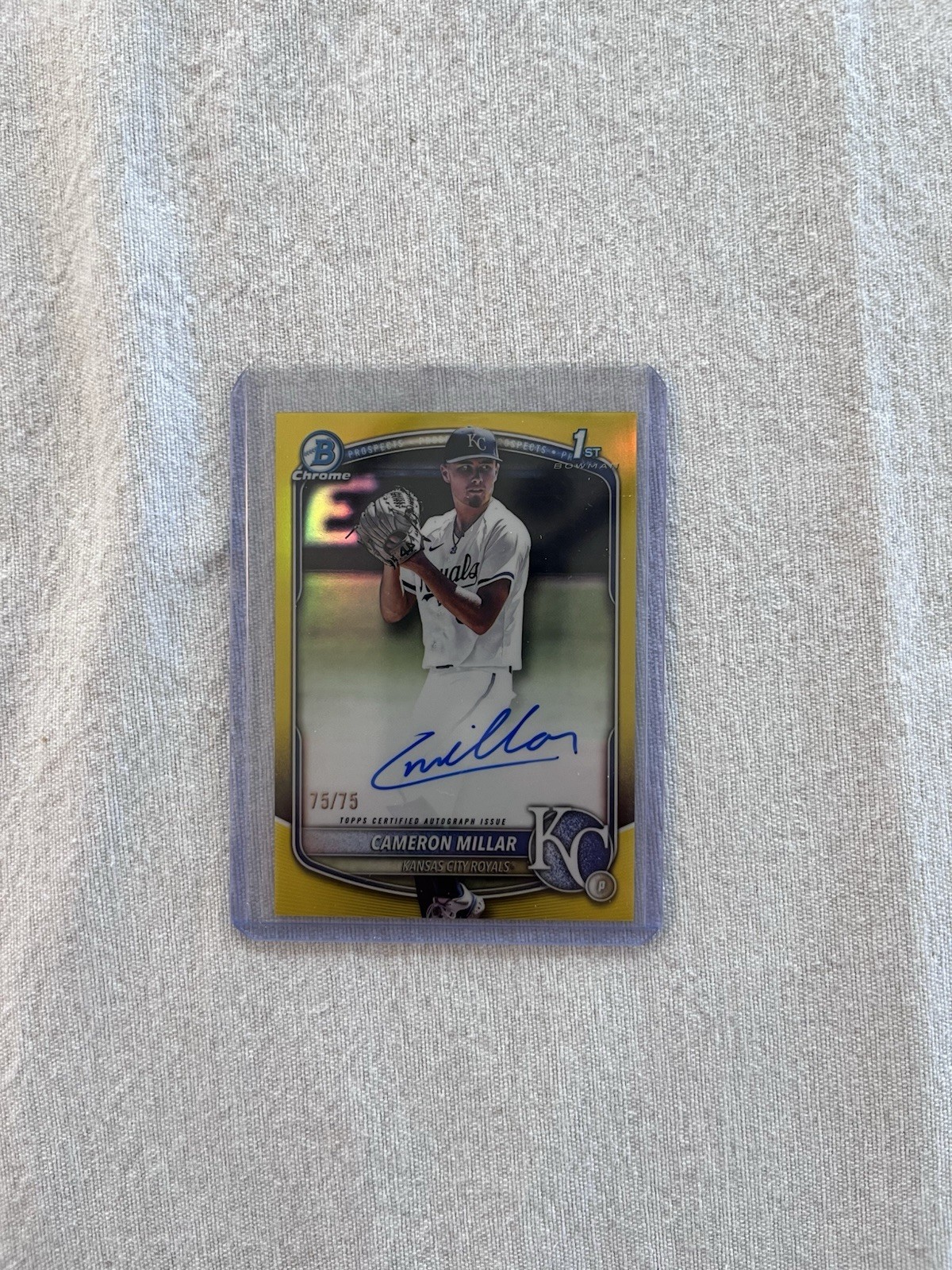 2025 Bowman Draft Chrome 1st Auto Cameron Millar #CPA-CMI Royals Yellow /75