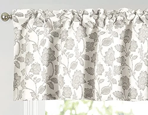 Valance for Windows Valance Floral Printed for 52"W x 18"L (Pack of 1) Beige - Image 2 of 4