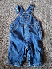 Vtg Baby Gap Flannel Lined Jean Overalls Denim Size 6-12 Months Infant