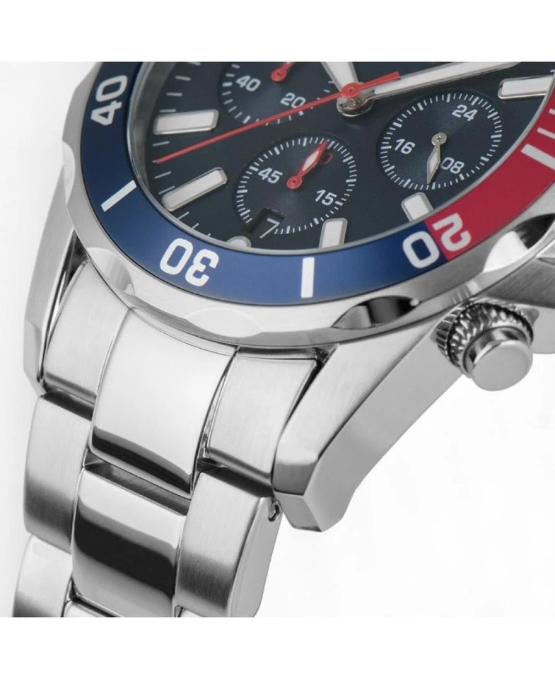 JACQUES LEMANS Hombre Analógico Cuarzo Informal Reloj Clásico Vestido Esfera Azul Impermeable Foto 3 de 4