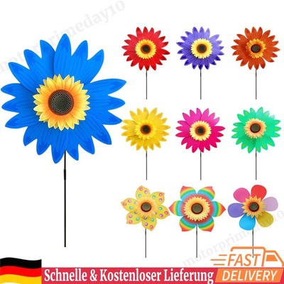 Sunflower Windmill Stake Sunflower Wind Turbine Outdoor Party Garden Yard Decor