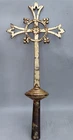 VERY BEAUTIFUL AND DELICATE PROCESSION CROSS IN GOLD METAL / SECOND HALF 19TH