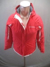 Columbia Size M Girls Red Snow Skip Hooded Full Zip Volcro Close Ski Jacket 838