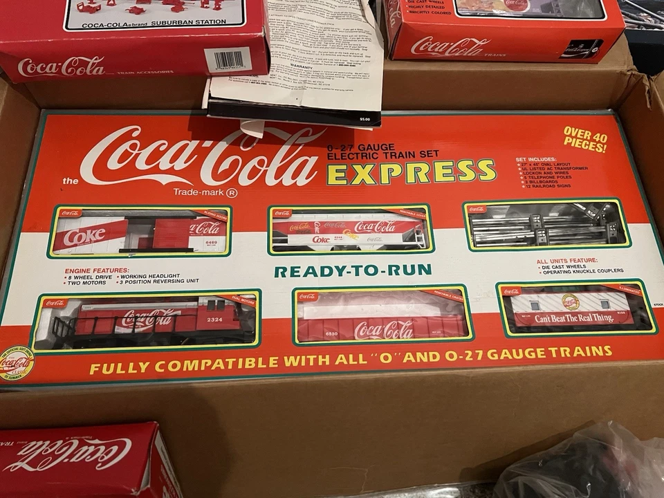 Juego de tren eléctrico calibre O-27 Coca Cola Express con accesorios Foto 3 de 3