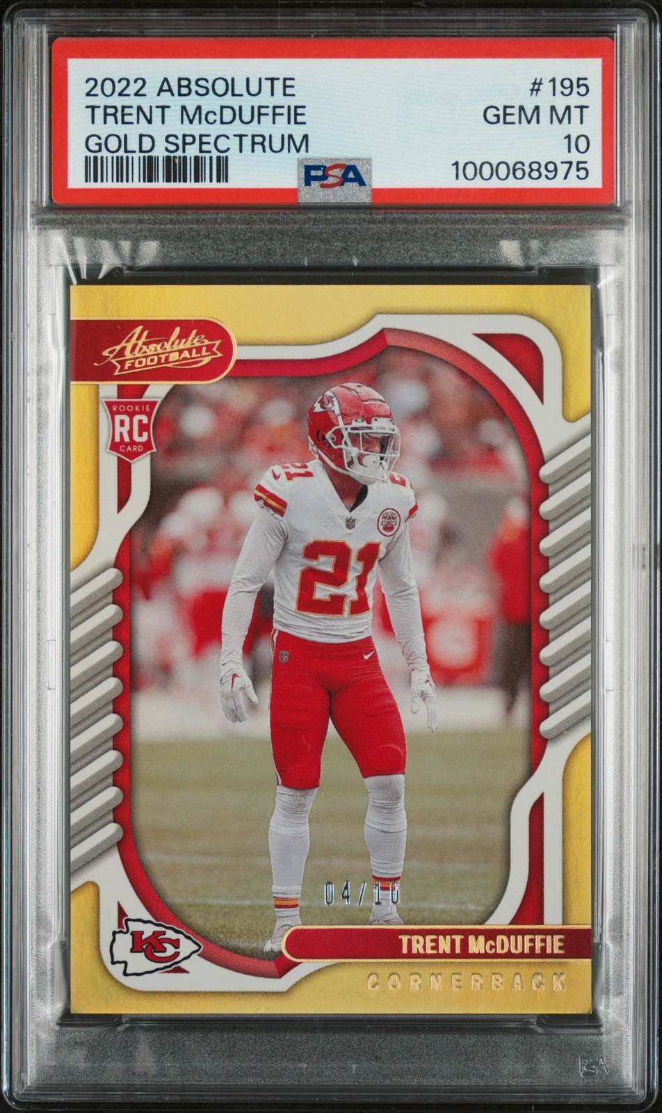 Trent McDuffie Panini Absolute #195 Gold Spectrum
