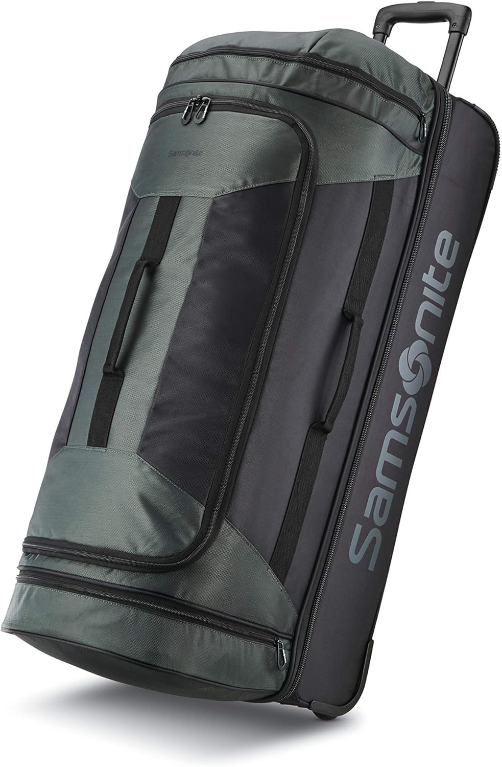 Andante 2 Wheeled Rolling Duffel Bag, Moss Green/Black, 32-Inch