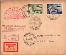 1931 Russia North Pole Registered Graf Zeppelin LZ 127 Cover to Bern Switzerland