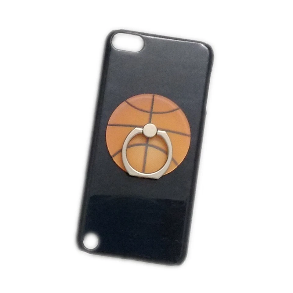 For Phones 3D Cute Basketball Finger Ring Holder Black Back Hard Skin Case Cover - Image 2 of 2
