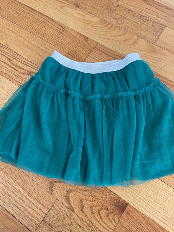 crewcuts girls green metallic skirt 6-7yr