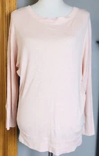 St Tropez West Pullover Top Women’s M Pink Dolman Sleeves Soft Barbiecore Modern