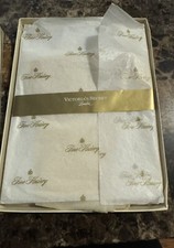 VINTAGE VICTORIA  S SECRET CANTRECE STRETCH STOCKINGS  3 PAIRS CREAM SIZE SMALL