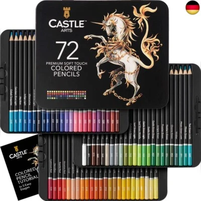 BESUCHE DEN CASTLE ART SUPPLIES- Castle Art Supplies 72 Buntstifte Set |Hochwertige Farbminen mit weichem Kern