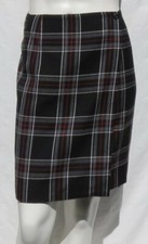 CHARTER CLUB Tartan Plaid Skirt Rayon Wool Straight True Wrap Knee US M 8 10 EUC