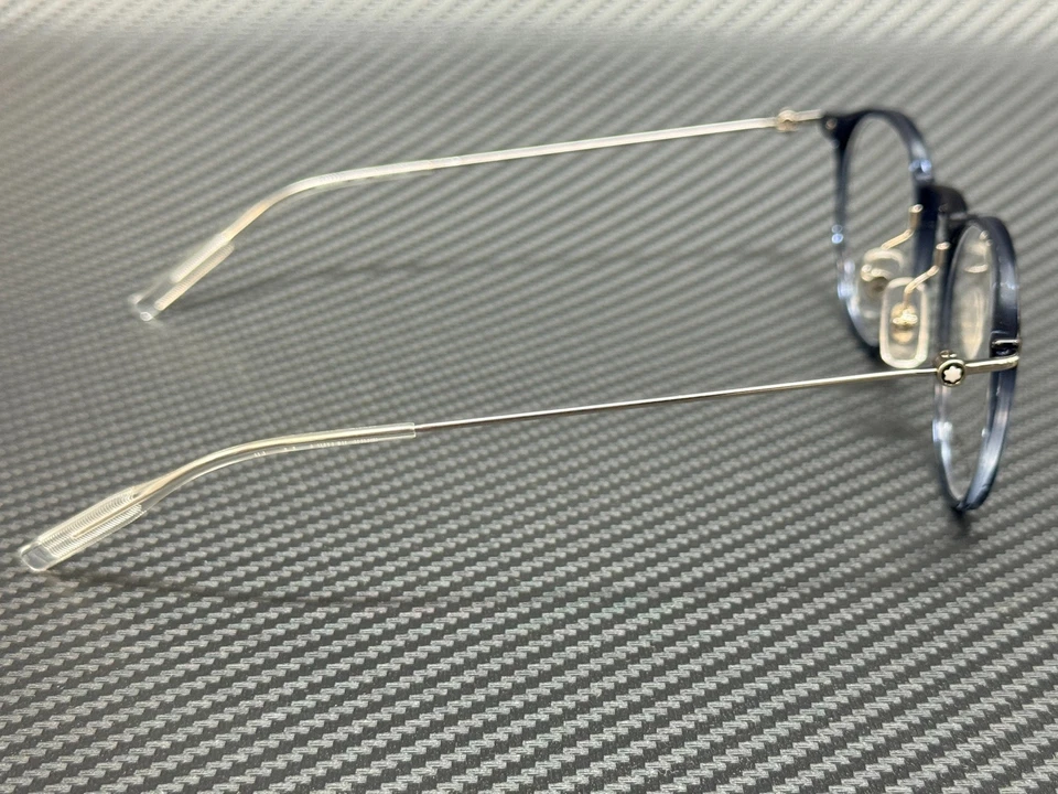 Gafas Mont Blanc MB0099O 004 azules redondas para hombre 48 mm Foto 4 de 4