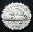 Canada 2017 5-cent Beaver BU From a new special wrap roll