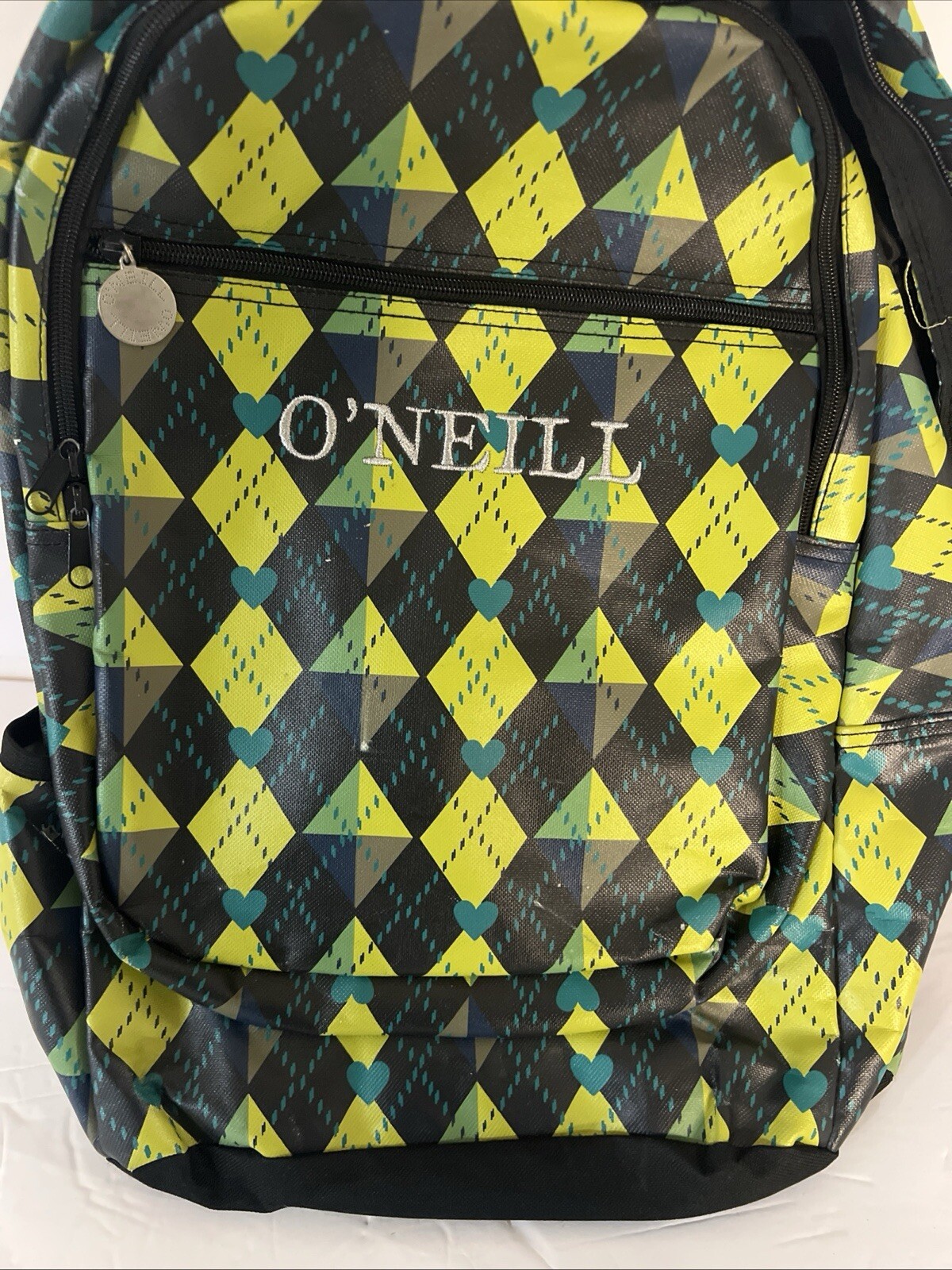 Y2K O'NEILL BACKPACK GREEN ARGYLE PATTERN -GREAT … - image 13