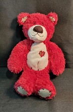 First  Main Tender Teddy Bear Red Patchwork Heart Stuffed Plush 1415 Sitting