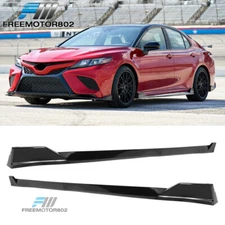 Fits 18-25 Toyota Camry SE XSE TRD Style Gloss Black Side Skirts Rocker Panel PP