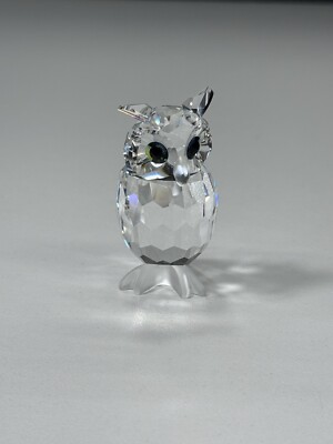 Vintage Retired Swarovski Silver Crystal Owl Figurine