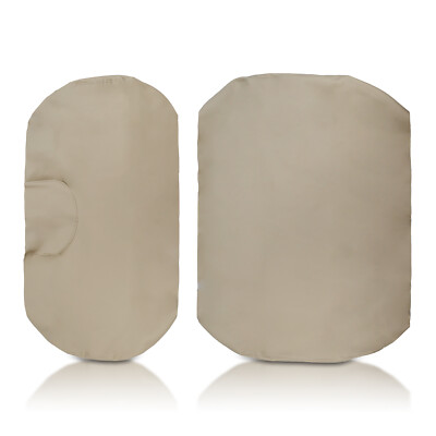 2Pcs Front Lean Back & Bottom Leather Seat Cover Beige For E-Z-Go TXT Golf Cart