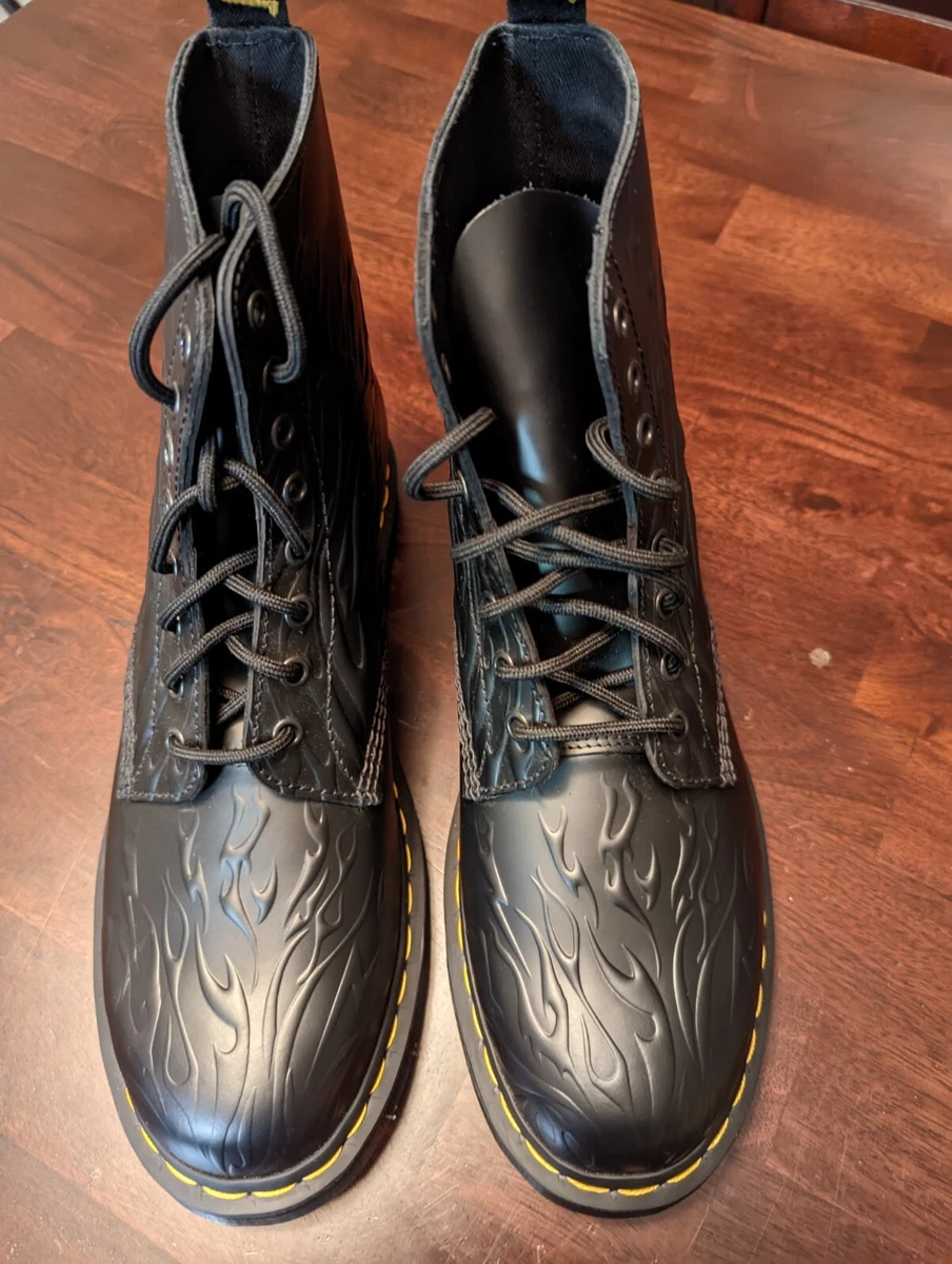 Dr. Martens 1460 Flames Emboss Leather Lace Up Boots Men Size 12