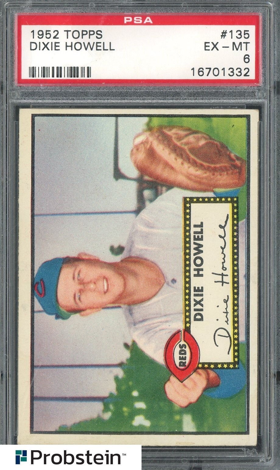 1952 Topps #135 Dixie Howell Cincinnati Reds PSA 6 EX MT