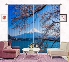 3D Snow Mountain Lake ZHUA449 Photo Curtain Window Blockout Fabric Amy 2023
