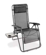 Uline Zero Gravity Chair S-21001 300 lb Capacity Steel Tube Frame Side Table