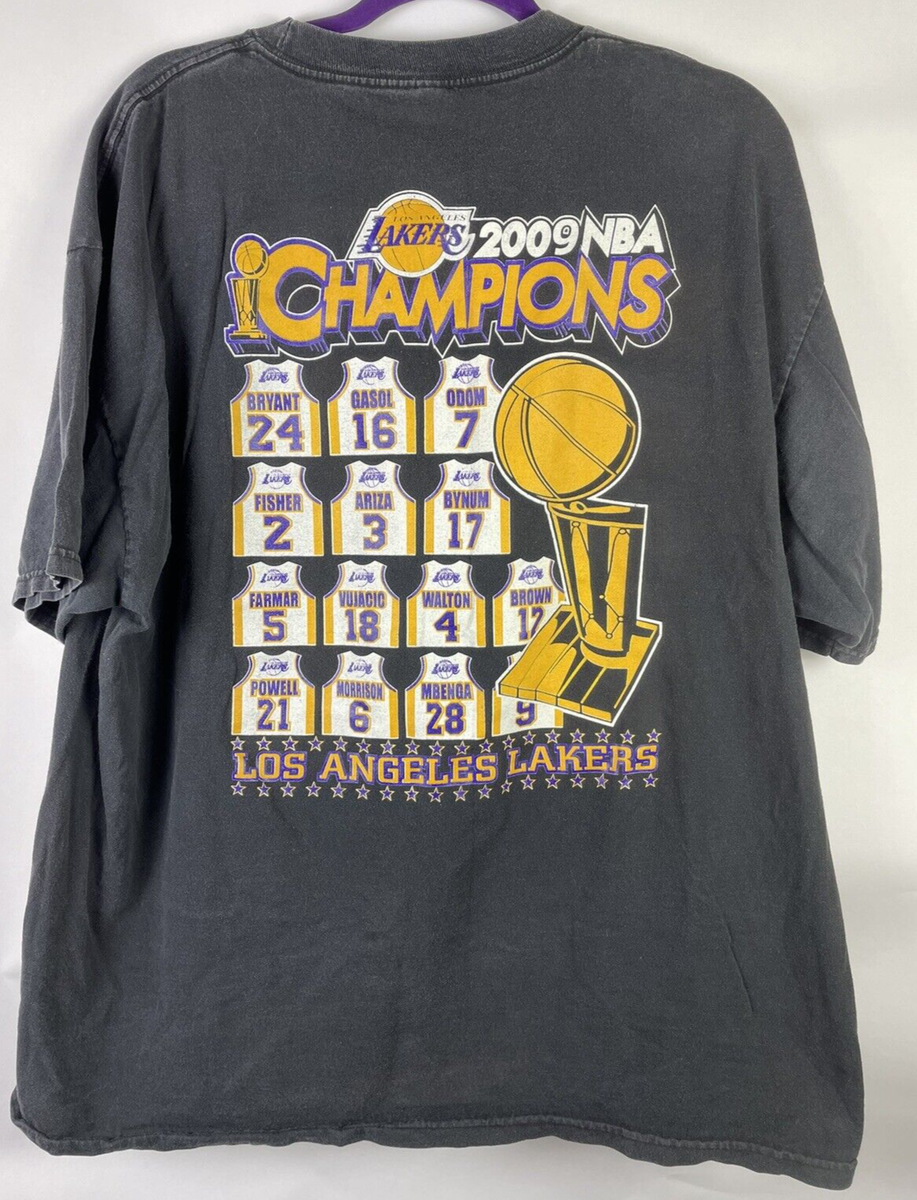 2009 LA Lakers XXL T-Shirt NBA World Champions Double Sided