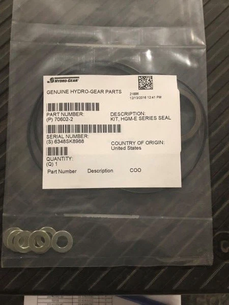 HYDRO GEAR 70602-2/11105376 Seal/gasket kit fits HGM - Image 3 of 4