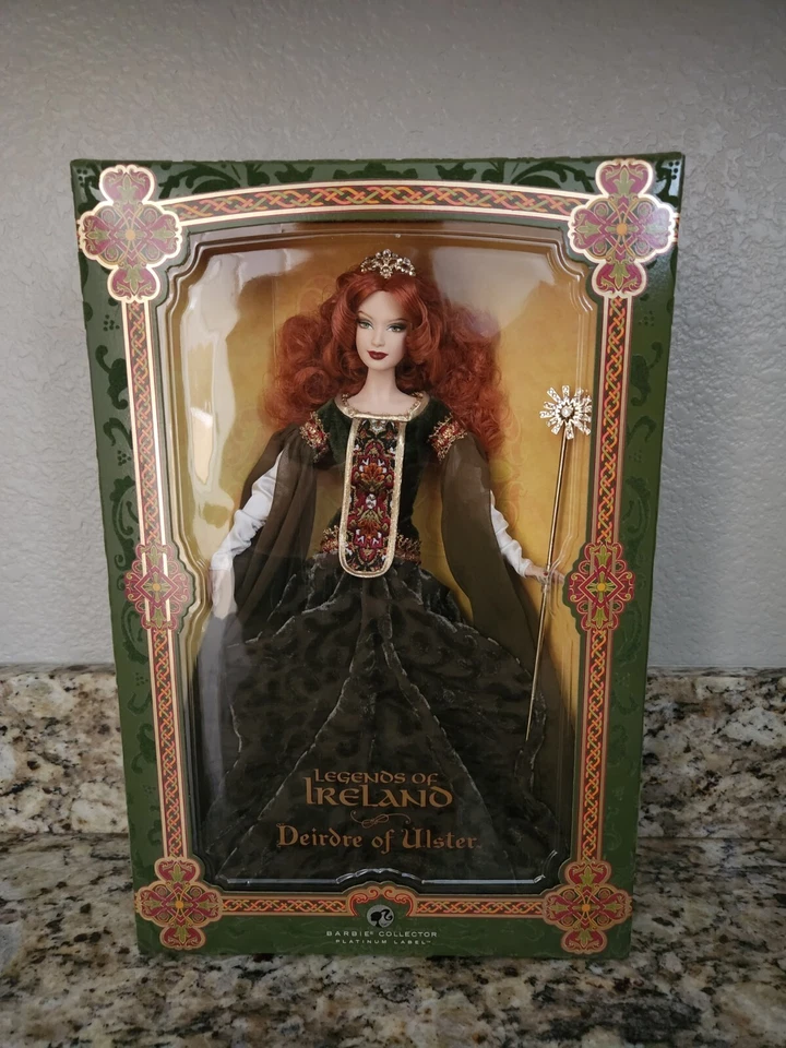 Muñeca Coleccionista Barbie Deirdre of Ulster Leyendas de Irlanda RARA Etiqueta Platino Foto 2 de 4