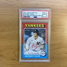 2024 Topps Heritage Anthony Volpe Red Ink Auto /75 SP PSA 10 Yankees POP 1 GEM💎