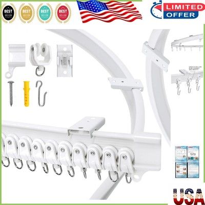 8 Meter Adjustable Curtain Track for L, U, Bay Windows & Showers - DIY Mounting